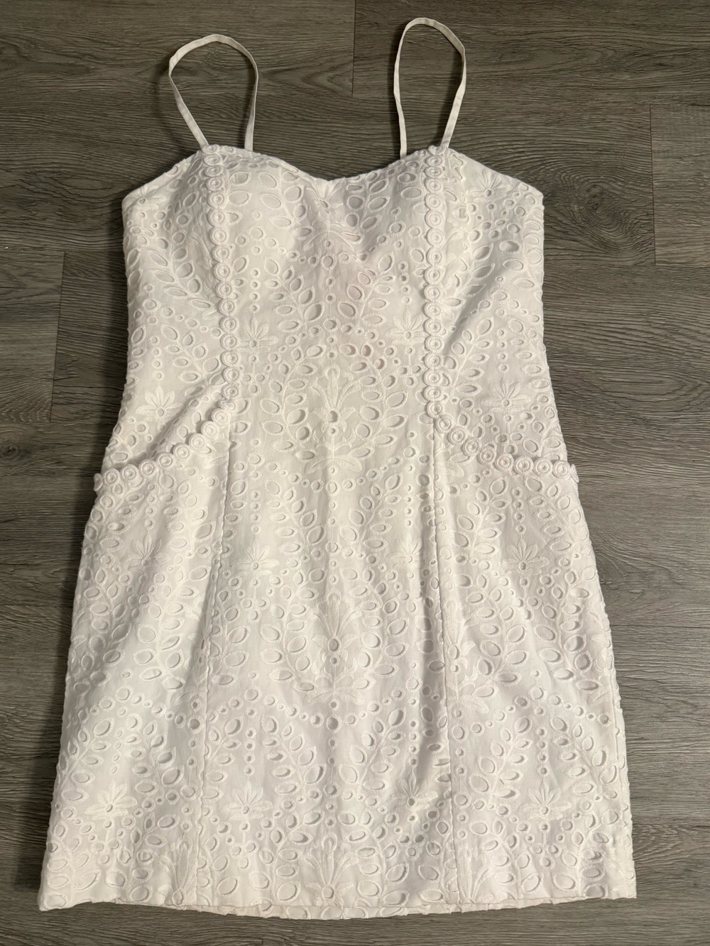 Lilly Pulitzer White Eyelet Spaghetti-Strap Mini Dress